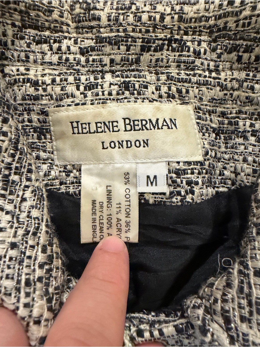 Helene Berman London Woman’s Coat M Black And White Short Coat - Picture 3 of 6